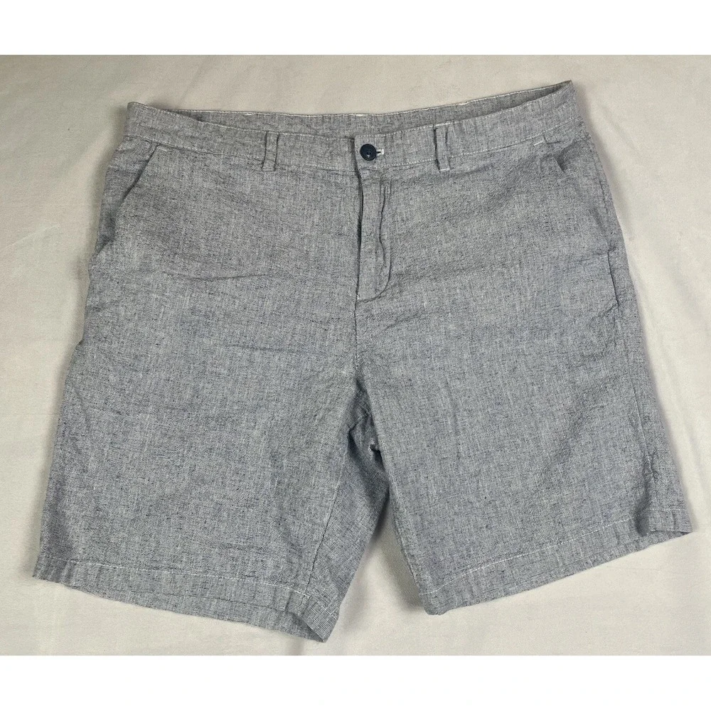 Calvin Klein Blue Lightweight 38 Beach Chino Light Blue Linen Cotton mix Shorts